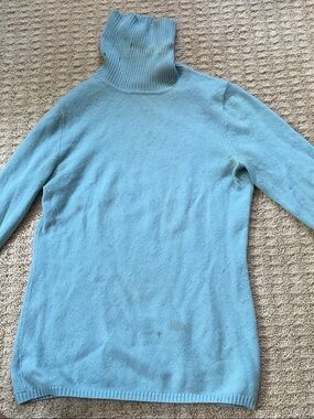J. Crew Light Blue Turtleneck Women's Sweater